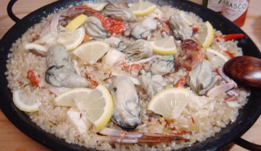 牡蠣とカニのパエリアレシピ・作り方